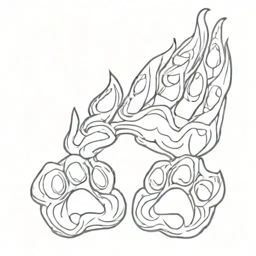 Dog Paw Which Is Create By Two Hearts