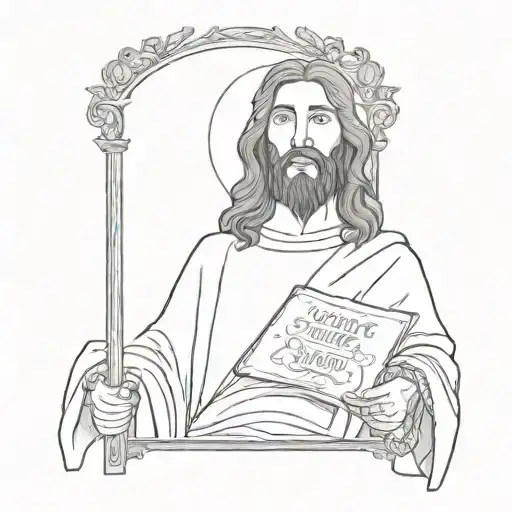 Jesus Holding A Sign That Says The Gallery