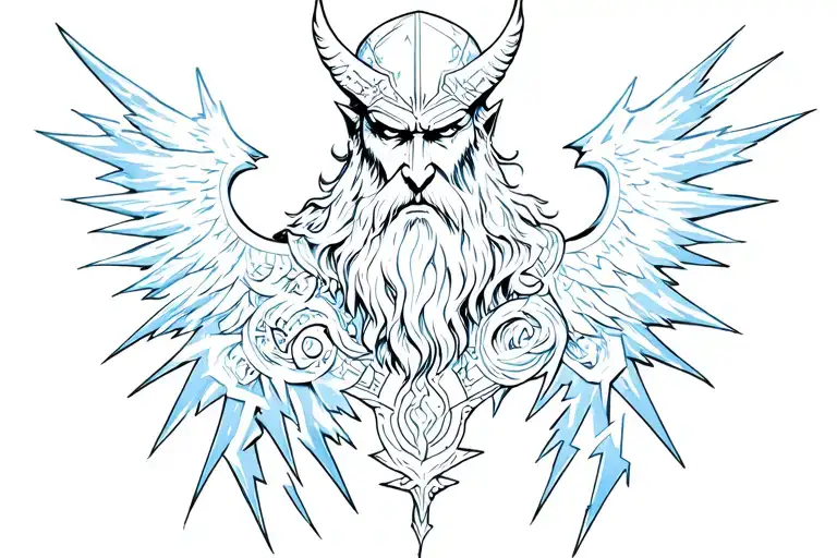 Odin With Lightning Bolts