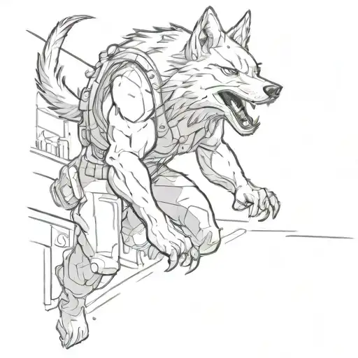 A Comic Book Style Illustration Of A Wolf Leading A Rebellion In A Factory Setting