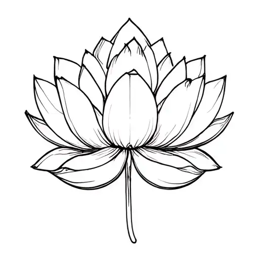 Minimalist Lotus Flower Tattoo Fineline