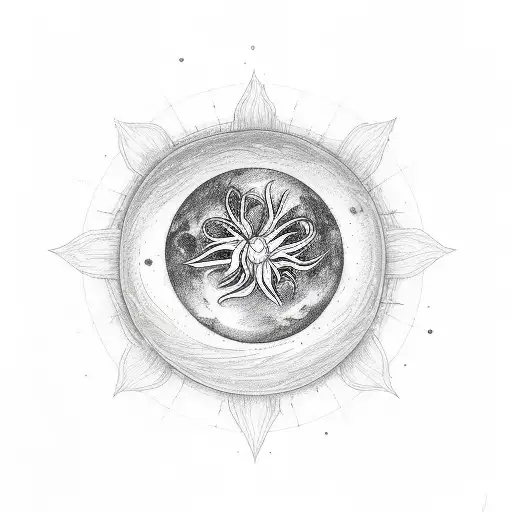 Lycoris Radiata And Moon