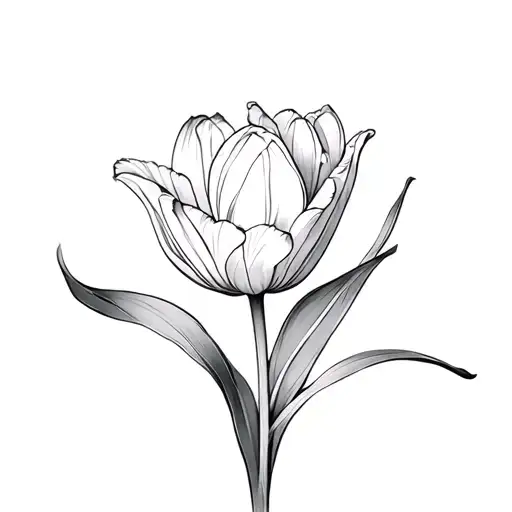 Elegant Black And Black Realistic Realistic Tulipanes