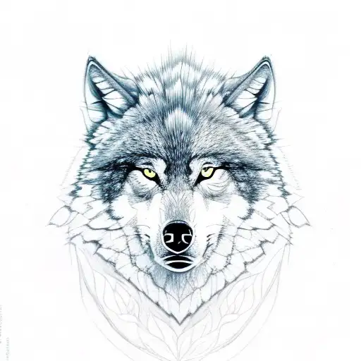 Half Wolf Head And Half Rose