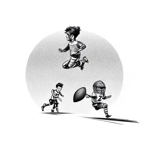 Kids Running On Football Field