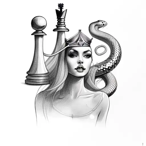 Chess Piece Queen With Snake