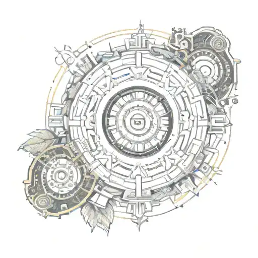 An Intricate Mandala Design With Hidden Dj Equipment And Music Elements