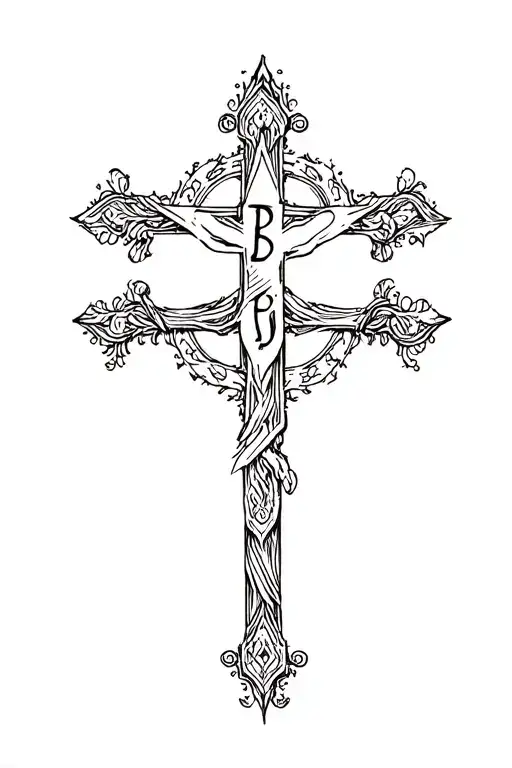 Christian Text With Cross