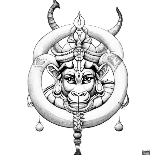 Capricorn With Lord Hanuman Gada