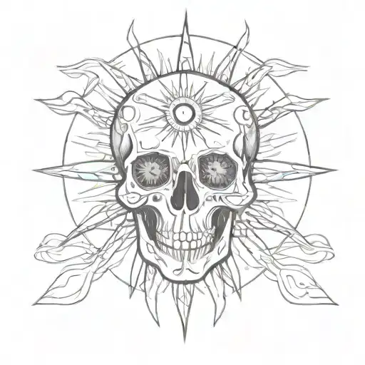 Skull Inside Of A Sun
