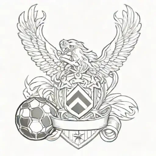 A Family Crest Featuring Soccer And Boxing Motifs