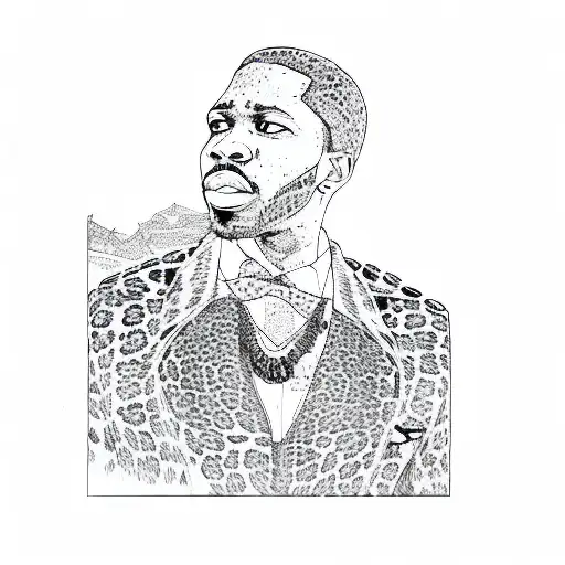 A Black Man In A Leopard Print Suit