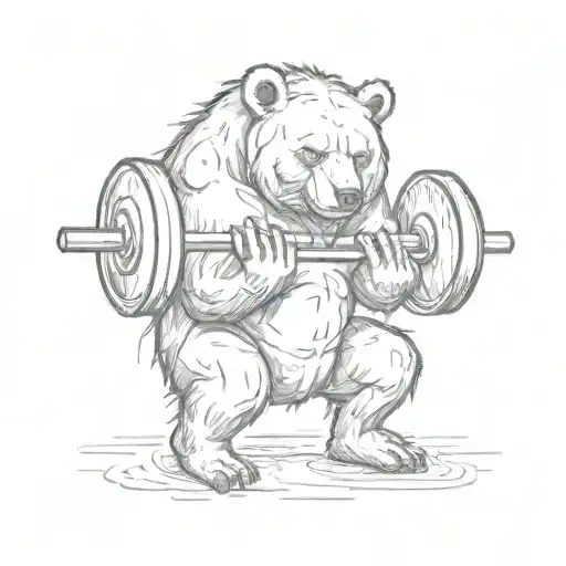 Bear Lifting Weights