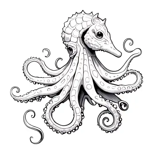 Octopus With A Seahorse