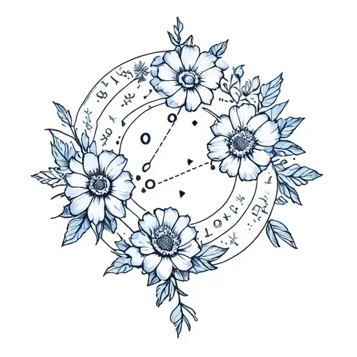 Aquarius Constellation In Flowers