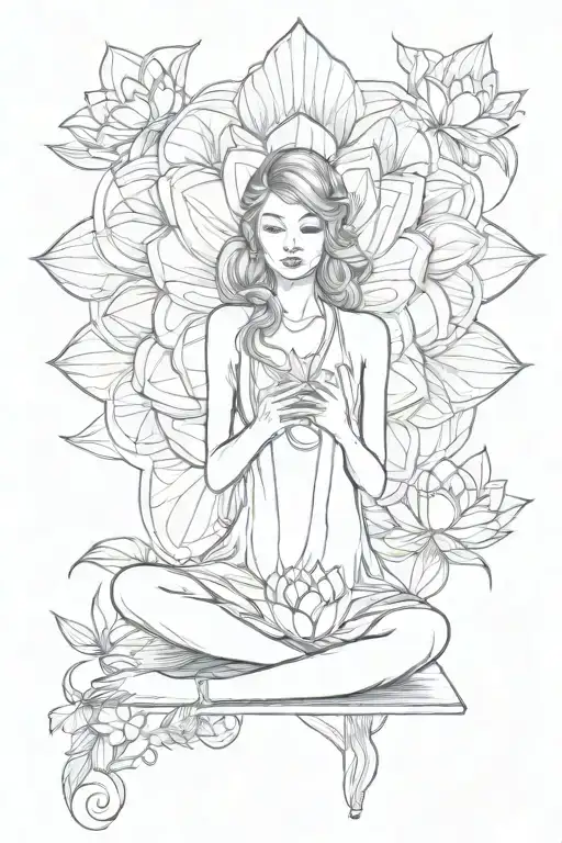 Girl Sitting In A Lotus Flower