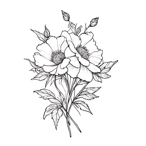 Aquarius Constellation In Carnation Flowers Intertwined