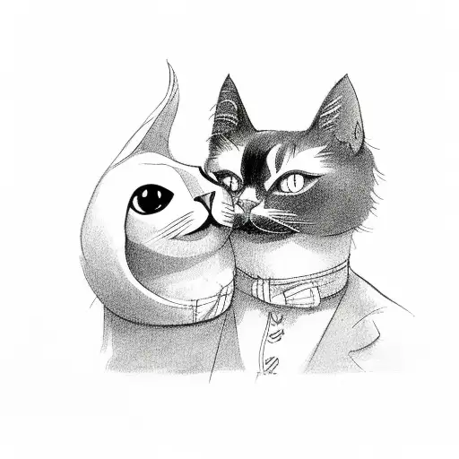 Black Cat And Puffin