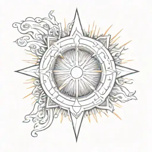 Shield With The Sun And Praying Hands On It