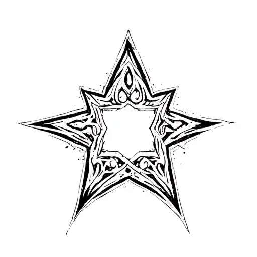 Star In Style Tribal Sketch For