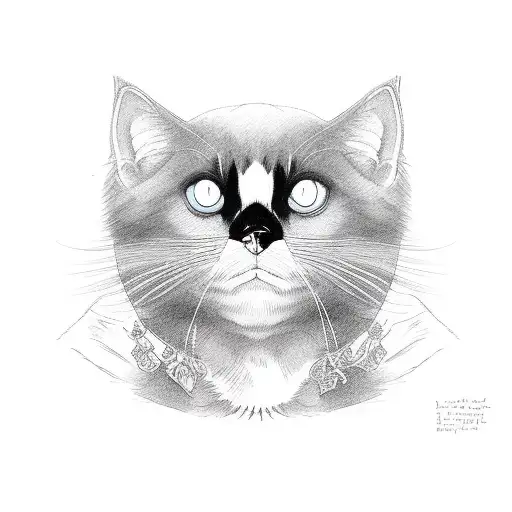 Black Cat Sitting Next To Puffin