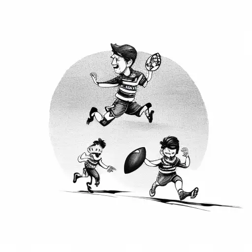 Kids Running On Football Field