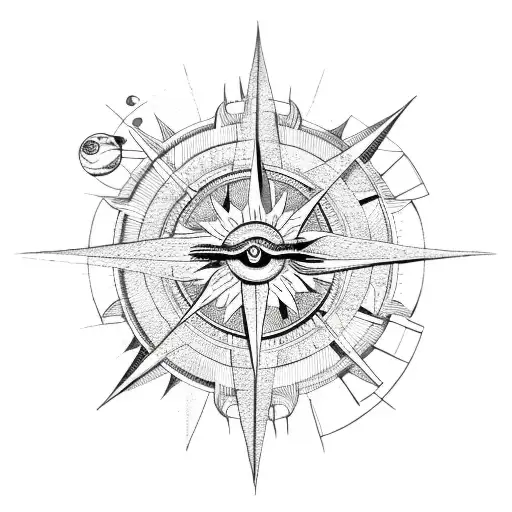 Sun And Moon With Compass