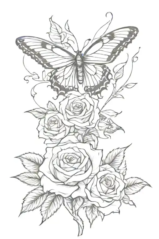 Rose And Butterfly Wings