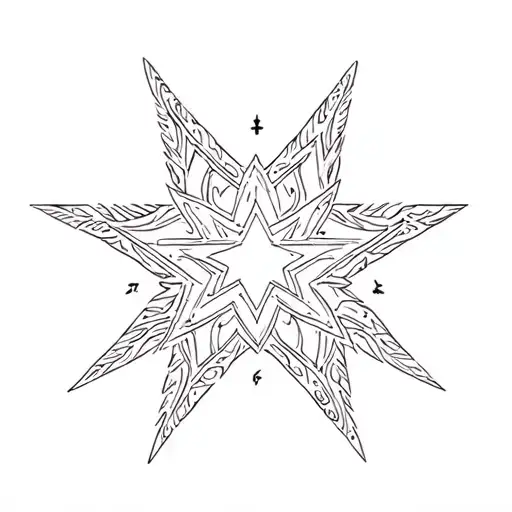 Star In Style Tribal Sketch For