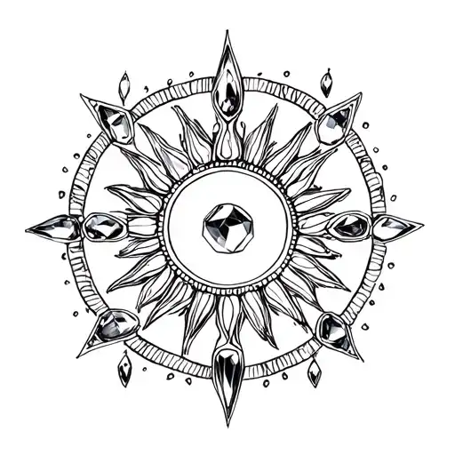 Sun With Gem Stones Hanging