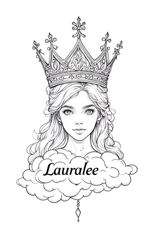 Lauralee Name With Crown And Cloud Shadow