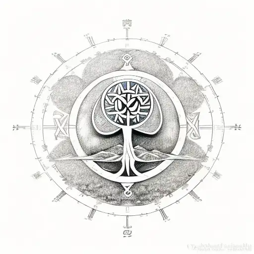 Vegvisir Tree Of Life Odin Viking Shield