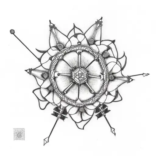 Crown Surrounded By Needle Thread With Jasmine Flowers