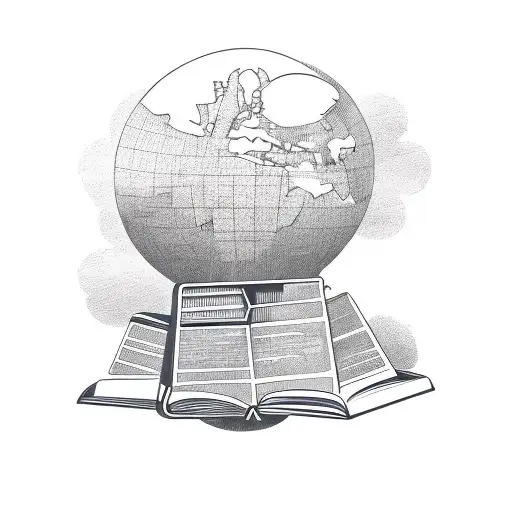 Book Stack With Open Book On Top Globe With Plane And Old Vespa