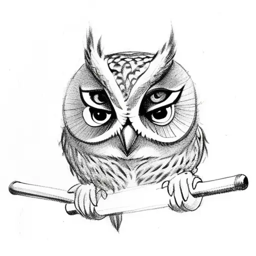 A Cute Little Owl Lifting Barbell Over Its Head