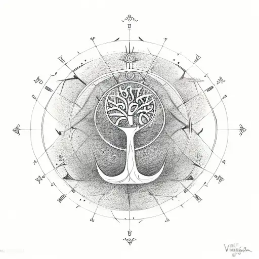 Vegvisir Tree Of Life Viking