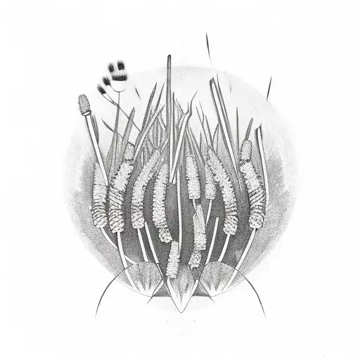 Cross Surrounded By Cat Tails