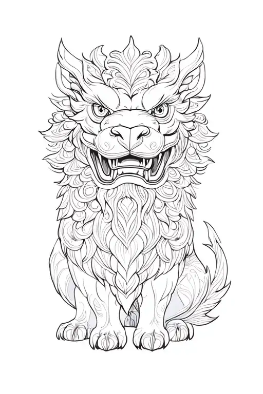 Foo Dog Mandala Design