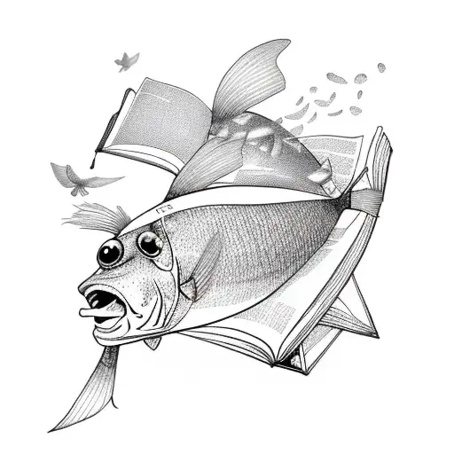 Fish Reading A Book On How To Fly