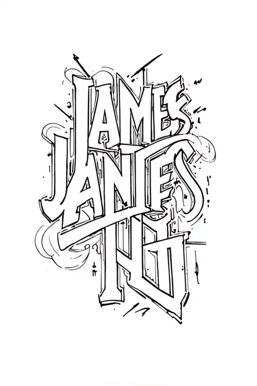 James Lettering Graffiti Style Mural