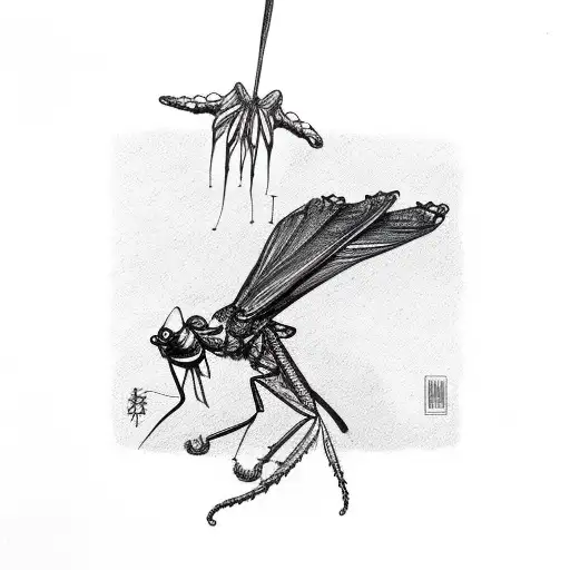 Crow Eating A Mantis