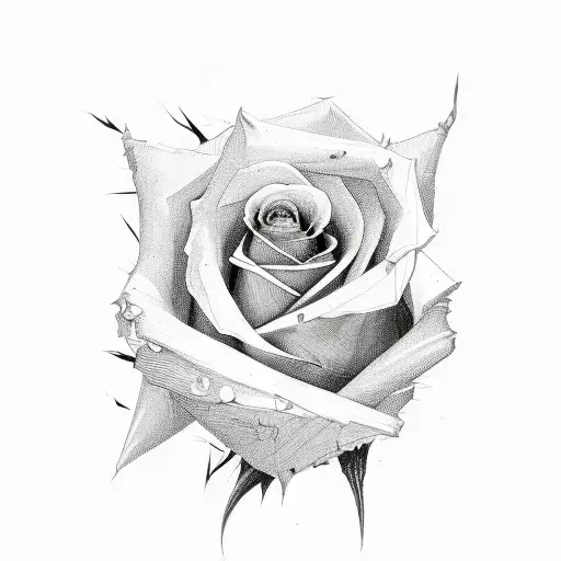 A Rose Of Sharp Abrupt And Torn Lines