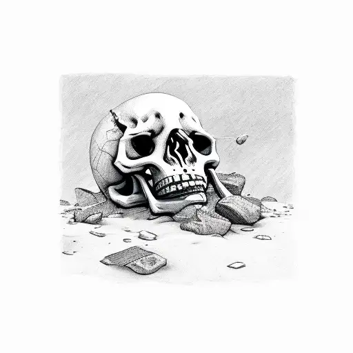 Skeleton Playing Rock