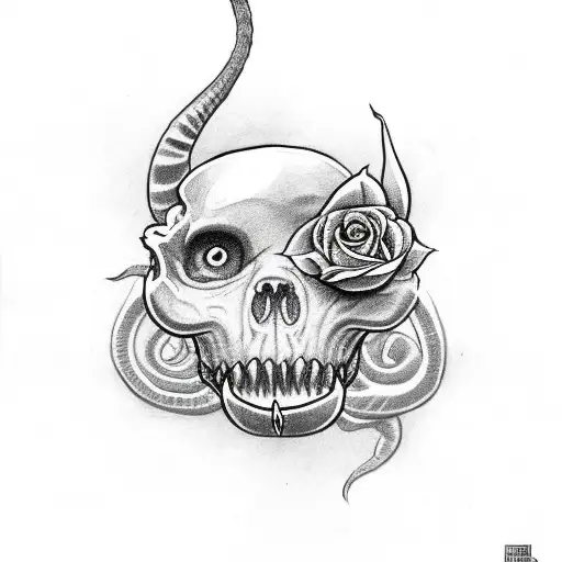 Lady Skulls Snake Roses