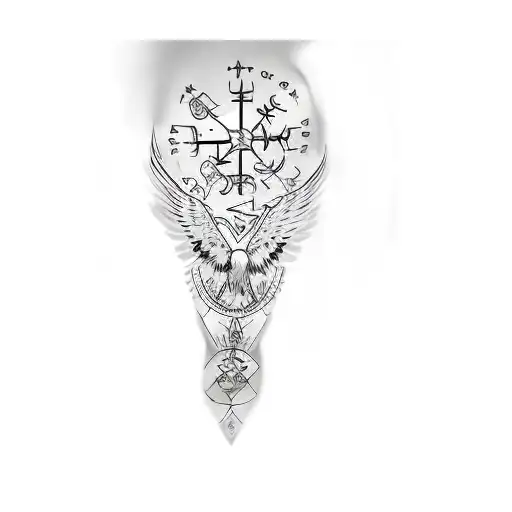 An Eagle With A Vegvisir