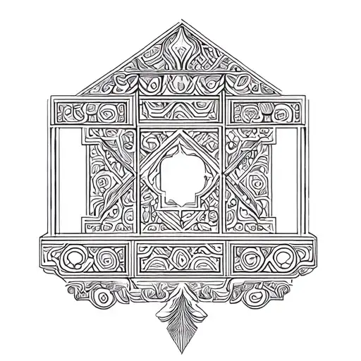 Geometric Ornamental Along The Eastern Column