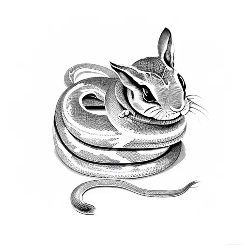 Snake Wrapped Around Bunny