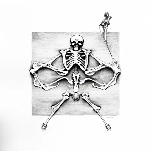 The Creation Of Adam But Adam Is A Skeleton