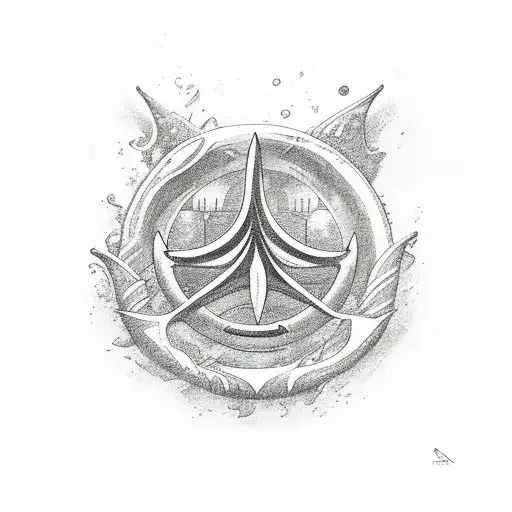 Trident Surrounded By Water