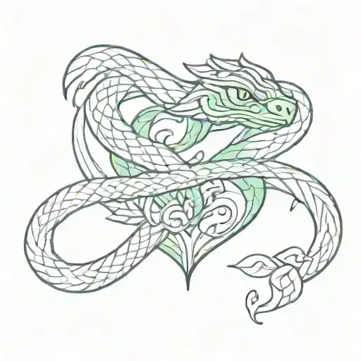 Green Snake Fire Black Heart